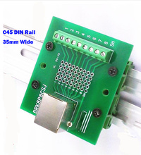 2 шт. правый угол RJ45 rj45 Breakout Lan Ethernet PCB плата интерфейс терминал порт C45 DIN рейку монтажный разъем 2024 - купить недорого