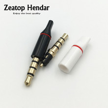 Adaptador de tomada de áudio 3.5mm 4 polos, conector de fone de ouvido macho para cabo plano de fone de ouvido faça você mesmo com 10 peças 2024 - compre barato