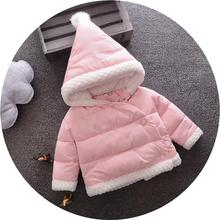 Novo Bebê Da Menina Casacos de Inverno quente com capuz manga comprida 6M-2 velho tamanho Roupas 7BT003 2024 - compre barato