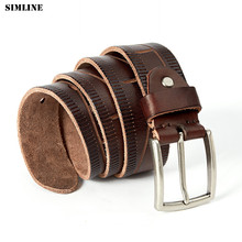 Genuine Leather Belt Men High Quality Pin Buckle Luxury Designer Real Cowhide Belts Vintage Casual Strap Waistband For Male Man 2024 - buy cheap