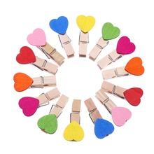 50pcs/lot Mini Wood Clips 3.5*0.7cm Love Spring colorful Wood Clips for DTY Clothespin Craft Decor snack Clip Photo Clips Pegs 2024 - buy cheap