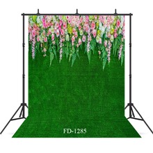 Fondo fotográfico de vinilo con flores, hierba, pared, accesorios de fotografía, boda, niño, bebé, paño de vinilo, telón de fondo 2024 - compra barato