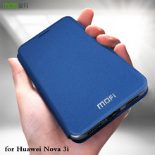 Funda con tapa MOFi para Huawei Nova 3i, carcasa de cuero PU, funda de libro de silicona, carcasa P Smart + 2024 - compra barato