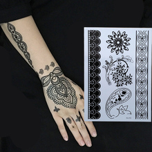 Черная хна, временная татуировка для кружевных рук, стикеры для тела, 1 шт. 2024 - купить недорого