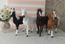 Новая имитация лошадей, игрушки, мех и реалистичная модель лошади, куклы, подарок, около 28x25 см, 4 шт. 2024 - купить недорого