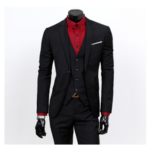 Jacket+Pants+vest) 2019 New Style Single Button Pure Color Wedding Suits Men,Casual Men's Dress Suits,Business Suits Blazers 2024 - buy cheap