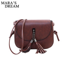 Mara's Dream 2019 Mini Women Messenger Bags Pu leather Women Shoulder Bag Tassel Solid Clutches Chain Women Crossbody Bags Tote 2024 - buy cheap