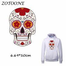 ZOTOONE Iron Patches for Clothing Sugar Skull Patches Beaded Applique Clothes T Shirt Heat Transfer DIY Accessory Decoration C 2024 - buy cheap