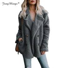 12Colors Double Breasted Faux Fur Coat Women Autumn Winter Warm Teddy Coat Soft Lady Plush Overcoat Pocket Casual Jacket Outwear 2024 - buy cheap