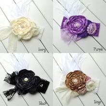 Wholesale Girl Hair Band Ribbons Flower Pearl Lace Fashion Hair Accessories Photograph props Baby Gifts 15626 2024 - buy cheap