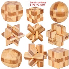 New Design IQ Brain Teaser Kong Ming Lock 3D Wooden Interlocking Burr Puzzles Game Toy Bamboo Small Size For Adults Kids 2024 - buy cheap