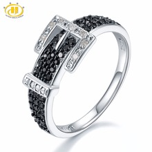 Hutang-anillos de boda de diamantes para mujer y niña, espinela de piedras preciosas naturales, anillo en forma de cinturón de Plata de Ley 925, joyería de piedra fina 2024 - compra barato