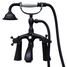 Bathroom Black Oil Rubbed Bronze Clawfoot Tub Faucet Mixer Tap w/ Handshower Cross Handles - Deck Mount atf508 2024 - buy cheap