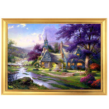 Dourado panno, bordado, bordado, pintura de paisagem diy, ponto cruz, kits,14ct clocktower, conjuntos para bordado 2024 - compre barato