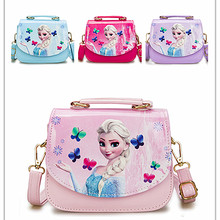 Disney cartoon Lovely Girls Frozen handbag cartoon PU Princess  bag Fashion glitter magnetic button Bags 2024 - buy cheap