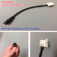 8 мм, 2-контактный Женский адаптер постоянного тока, Светодиодная лента, соединяемый кабель для SMD 3528, 3014, 2835, одноцветная Светодиодная лента, не требует пайки, оптовая продажа 2024 - купить недорого
