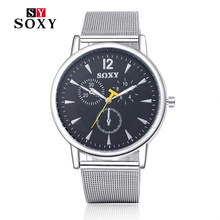 Luxury Watch Top brand SOXY Watches women men Stainless Steel strap Quartz-watch Ultra Thin Dial Clock female relogio masculino 2024 - buy cheap