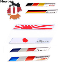 Newbee 3D Aluminum Car Styling Flag Sticker American Italy Russia France Germany England UK USA Badge Emblem Motorcycle Decal 2024 - buy cheap