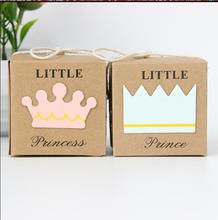 Cajas de papel Kraft cuadradas de princesas para dulces, recuerdos de boda, caja de regalo para fiestas de Baby Shower con cuerdas de cáñamo, 2017 Uds., oferta, 100 2024 - compra barato