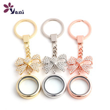 10pcs/lot Free shipping Floating Locket Keychains With Crystal Brooch For Women 30mm Glass Living Memory Floating Charms Locket 2024 - buy cheap