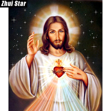 Zhui Star Full Square Diamond 5D DIY Diamond Painting "jesus cross" 3D Embroidery Cross Stitch Mosaic Painting Decor BK 2024 - buy cheap