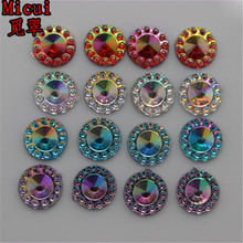 Micui 200PCS 8mm Round Acrylic Rhinestone Flatback Gems Strass Crystal Stones For Dress Crafts Decorations ZZ276 2024 - купить недорого