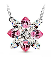 Austrian Crystal snowflake flower dropshipping Pendant Necklace fashion Jewelry lovers party birthday gifts queen trendy 2024 - buy cheap