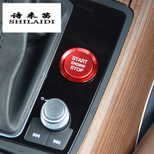Cubierta de botón de arranque de motor de coche, pegatina de decoración de interruptor de llave de anillo de parada, accesorios para Audi A4 B9 A5 A6 C7 A7 Q5 Q7 2024 - compra barato