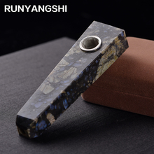Runyangshi 1pcs Blue amber stones quartz pipe natural Blue amber stones crystal Stone Quartz Crystal Wand Pipe healing PL07 2024 - buy cheap