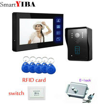 Hot 7 inch Video Door Phone Intercom Entry System 1 Monitor + 1 RFID Access IR 700TVL Camera + Electric Control Door Lock 2024 - buy cheap
