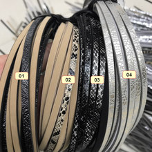 Cordão de couro escama de peixe 5mm, listrado corda de couro, achados de jóias, acessórios, fabricação de joias para pulseira 2024 - compre barato