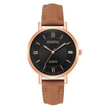 Trendy Hot Watch Geneva Leather Women Watches Quartz WristWatch Dress Ladies Watch Simple Watches Montre  Clock Reloj Mujer *A 2024 - buy cheap
