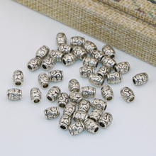 Classical 5*6mm 30pcs barrel tube carved Tibet silver-color spacers beads bracelets/necklaces accessories diy jewelry B2547 2024 - buy cheap