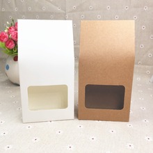Caja de papel Kraft con ventana transparente para embalaje de chocolates y postres, bonito soporte, 24 unids/lote 2024 - compra barato