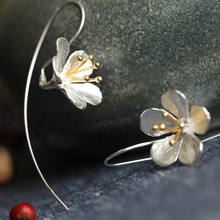 Fashion 925 Sterling Silver Long Flower Earrings Tassel Earrings Jewelry  Pendientes Mujer Moda orecchini 2024 - buy cheap