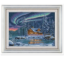 The Aurora Borealis Embroidery Cross Stitch Patterns Kits Printed Canvas 11CT  14CT Embroidery Paintings Needlework Cross-Stitch 2024 - buy cheap