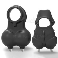 Electric Male Scrotum Penis Sleeve Silicone Cock Ring Penis Ring Chastity Device Cage Sex Ball Stretcher, Shock Delay Sex Toys 2024 - buy cheap