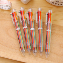 50pcs kawaii 6 colors in 1 multi-color ballpoint pens for school office supplies stationery pens kids girls gift prizes 2024 - buy cheap