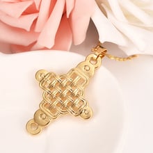 Bangrui Ethiopia Jewelry Big Cross Pendant yellow Gold Filled Jewelry For Women Men Gold color Coptic Cross Pendant 2024 - buy cheap