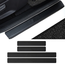 4Pc Black Car Door Plate Stickers Carbon Fiber Look Car Sticker Sill Scuff Cover Anti Scratch Decal Universal For All Car 2024 - buy cheap