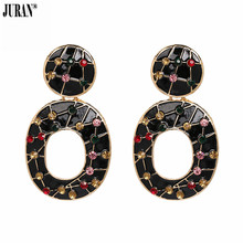 JURAN Multi Color Crystal Geometric Wedding Drop Earrings for Women Elegant Fashion Bridal Earrings 2018 Hot Sale Party Jewelry 2024 - buy cheap