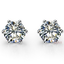 Gorgeous 2Ct/Piece Round Cut Solitaire Diamond Stud Earrings Stud Genuine 925 Sterling Silver Earring Fine Jewelry 2024 - buy cheap