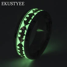 Vintage Punk Unisex Cartoon Luminous Ring Stainless Steel Batman Logo Finger Glowing Rings For Unisex Drop Shipping 2024 - buy cheap