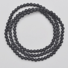 Черные сердолические бусины 4 мм, браслет, браслет, ожерелье, эластичное ювелирное изделие, 22 дюйма G745 2024 - купить недорого