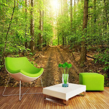 Пользовательские обои любого размера 3D зеленый лес пейзаж Фреска гостиная ТВ диван спальня фон Настенный декор Papel де Parede 2024 - купить недорого