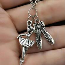 10 pcs Vintage Ballerina Ballet Shoes Charm Pendant  Necklace Best friends Fashion Jewelry Gift New 2024 - buy cheap