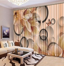 flower circle curtains 3d Curtains Blackout for Living Room Kids Bedroom Fabric Blackout curtain 2024 - buy cheap