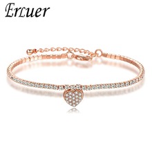 ERLUER Charm Bracelet For Women Heart CZ Cubic Zircon Crystal Claw Chain Jewelry Girls Fashion Link Rose Gold  Bracelets 2024 - buy cheap