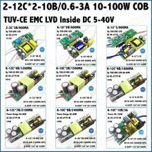 Controlador LED de TUV-CE EMC LVD PFC interno de 5-100W, AC85-277V, 2-12Cx2-10B, 0,6-3A, DC5-40V, lámpara de corriente constante, 2-20 piezas, envío gratis 2024 - compra barato