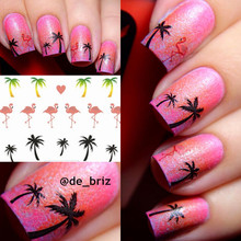 Nail Art Stickers Water Decals Hawaii Palm Tree Pattern Design Transfers Stickers Nail Art Decoration Accessories Tools 2024 - buy cheap